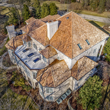 Cedar Shake roof replacement - custom copper fabrication - North Barrington, IL
