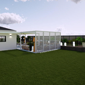 Aménagement d'extérieur - Pergola Bioclimatique - Villa contemporaine version 2