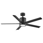 HInkley - Hinkley Vail 52" LED Indoor/Outdoor Ceiling Fan, Matte Black - As a smaller companion to Vantage, Vail offers a transitional design with gently curved blades and an array of finish options, while its integrated LED lighting and DC motor technology deliver excellent energy efficiency. Vail is so versatile; it can be used for both indoor and outdoor spaces. Blades are included with every fan.