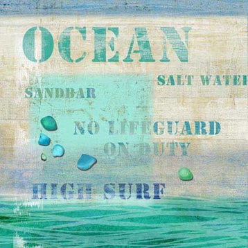 Suzanne Nicoll Ocean Coastal Wood Panel Sign