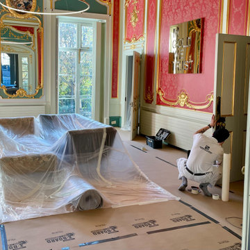Gabriel Prepping a Room for Decorating
