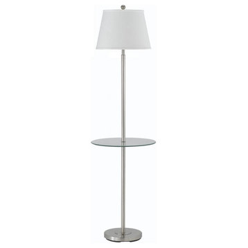 Andros 1-Light Pedestal Base Floor Lamp, Brushed Steel