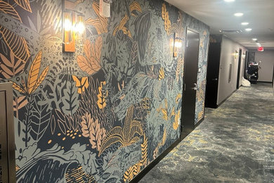 Hallway - wallpaper hallway idea in Tampa