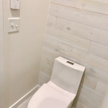 Shiplap and Rosewood Powder room