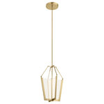Kichler - Kichler Calters 1-LT LED Pendant 52291CGLED - Champagne Gold - The Calters 19.75" LED Pendant features a tapered lantern design with Champagne Gold Finishes and clear acrylic light-guide panels featuring a dotted pattern for a classic, modern design.