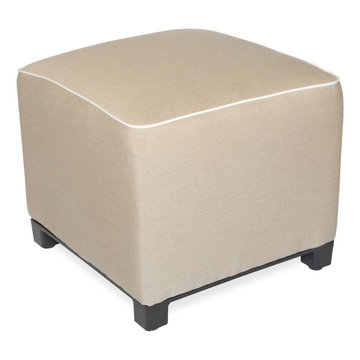 Upholstered Pouf 18"x18"x18" - Canvas Heather Beige -Inspired Visions Collection