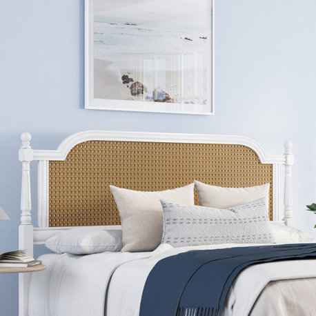 Melanie Wood and Cane Headboard, King