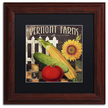 Color Bakery 'Vermont Farms VII' Art, Wood Frame, Black Matte, 11"x11"