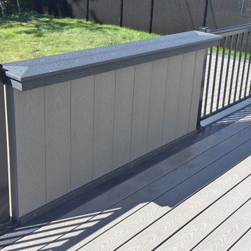 Trex Select Pebble Grey and Winchester Grey Deck with Black Aluminium Railings
