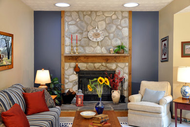 Inspiration for a rustic family room remodel in New York