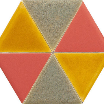 Sisters Ceramic Tile Collection, Hexagon-Rubiks Sailor's Warning