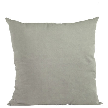 Grey Solid Shiny Velvet Luxury Throw Pillow, Double sided 20"x20"