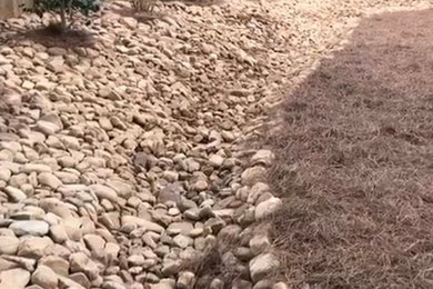 DRY CREEK BED WITH SMOOTH RIVER ROCKS April 2019