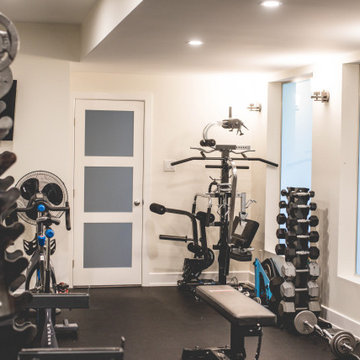 Home gym in the basement