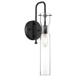 Nuvo Lighting - Spyglass One Light Wall Sconce, Black - Spyglass 1 Light Wall Sconce Fixture Black Finish with Clear Glass