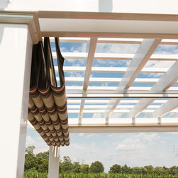 Poolside Pergola with Retractable Shade Canopy/Awning - Pergolas