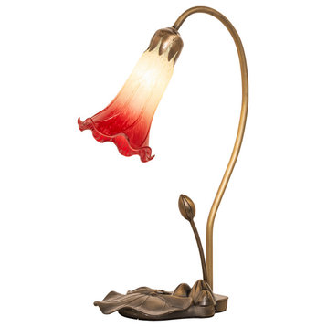 16 High Seafoam/Cranberry Pond Lily Mini Lamp