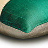 Green & Grey Silk Color Block Patchwork 18"x18" Pillow Cover - Splendour Green