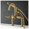 Kingston Brass AE810.DL Concord Deck Mounted Clawfoot Tub Filler - Brushed
