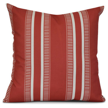 Coral Dashing Stripe, Stripe Print Pillow, 26"x26"