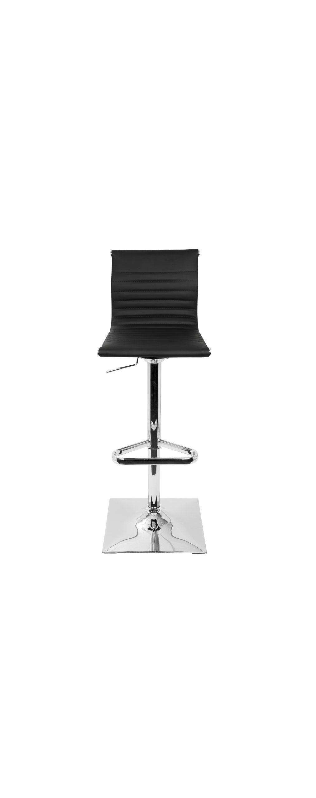 LumiSource Masters Adjustable Barstool With Swivel, Black PU Leather