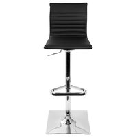 LumiSource Masters Adjustable Barstool With Swivel, Black PU Leather
