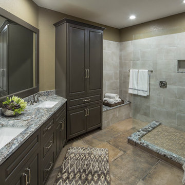 Moody and Masculine Master Bathroom