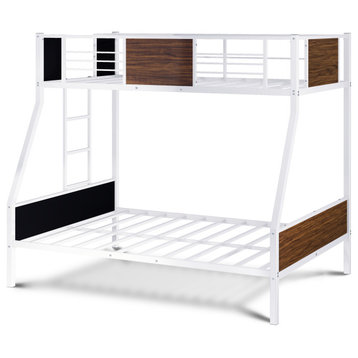 Jackson Full Twin Bunk Bed In Powder Coating White Color