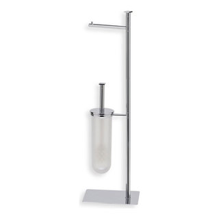 Kingston Brass SCC8508 Edenscape Freestanding Toilet Paper Holder with Storage Shelf Brushed Nickel