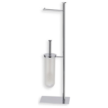 Free Standing Chrome 2-Function Bathroom Butler
