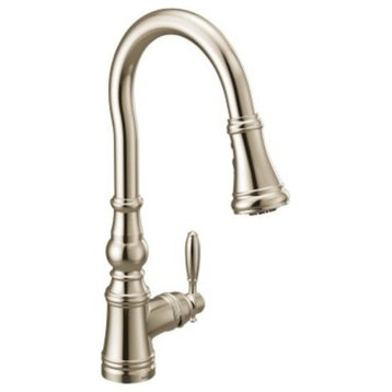 Moen S73004 Weymouth 1.5 GPM 1 Hole Pull Down Kitchen Faucet - Polished Nickel