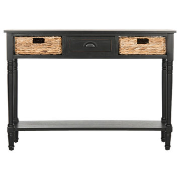 Duke Console Table With Storage Distressed Black