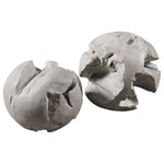 Uttermost - Uttermost Ermanno Teak Balls Set of 2 - This Set Of Decorative Teak Balls, Will Bring A Rustic And Warm Atmosphere To Any Bare Corner, Balcony Or Terrace. Beautifully Handcrafted And Finished With A Pale Gray Glaze. Each Will Vary In Size Due To Being Uniquely Handcrafted. Cracks And Variations In Grain Are Normal. Sizes: S-12"rd, L-16"rdUttermost's Accessories Combine Premium Quality Materials With Unique High-style Design. With The Advanced Product Engineering And Packaging Reinforcement, Uttermost Maintains Some Of The Lowest Damage Rates In The Industry. Each Product Is Designed, Manufactured And Packaged With Shipping In Mind.