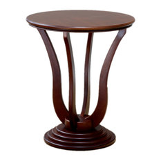Dark Wood Pedestal Table Side Tables and End Tables | Houzz
