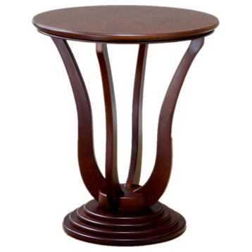 Round Side Table, Dark Walnut