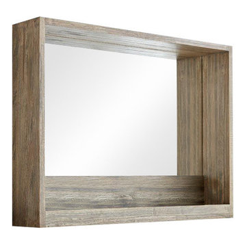 Rubberwood Box Frame Mirror, 60x80 cm