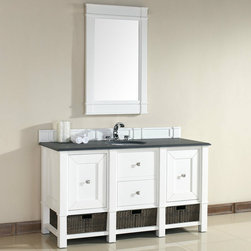 72 inch Cottage White Double Bathroom Vanity Optional Countertops - Bathroom Vanities And Sink Consoles