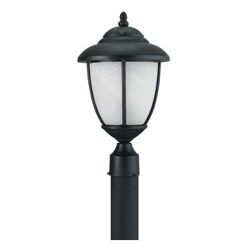 Yorktown 1-Light Outdoor Post Lantern, Forged Iron
