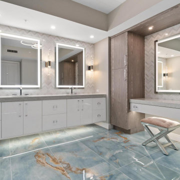 Coastal Modern Kitchen & Master Bathroom in The Colony