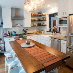 Custom Kitchen with Heart Pine - Table Tops And Bases