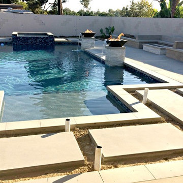 Moder Pool, Spa, Outdoor Cabana and Kitchen