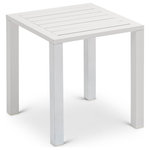 Meridian Furniture - Maldives Outdoor Patio End Table, White - Bring the comfort of the indoors to your outdoor space with this Maldives outdoor end table. This beautiful table features a white aluminum frame with quality construction, so you can count on it weathering the outdoors without skipping a beat. Adding these to any space will give it a definitive resort appeal.