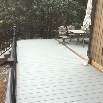 Timbertech Deck with Lights and Stamped Concrete