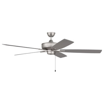 Craftmade Super Pro 60" Ceiling Fan With Blades, Brushed Satin Nickel