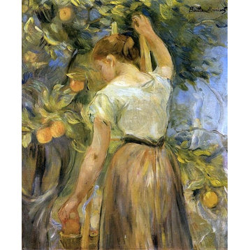 Berthe Morisot Young Woman Picking Oranges, 20"x25" Wall Decal