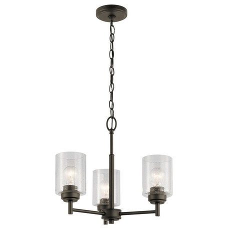 Kichler Lighting 44029OZ Winslow - 3 light Mini Chandelier - 15.25 inches tall b