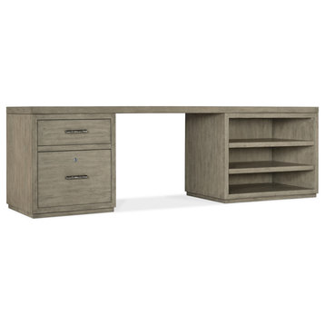 Hooker Furniture 6150-10922 96" Wood Veneer 2 Drawer Writing Desk - Medium Wood