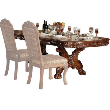 ACME Dresden Dining Table with Trestle Pedestal, Cherry Oak
