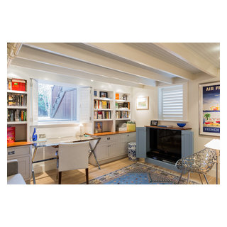 Cambridge French Living Room Basement Renovation - Transitional - Home ...
