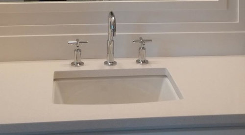 Undermount Bathroom Sink Gap, How To Fill Gap Between Wall And Vanity Top With Undermount Sink